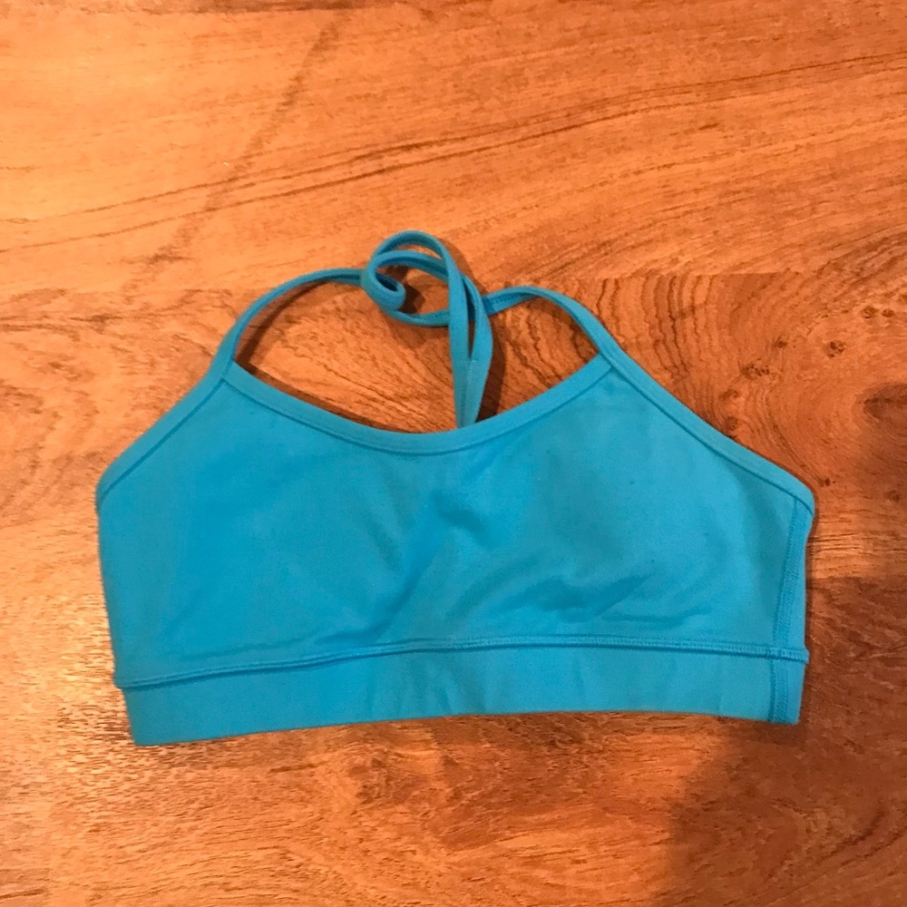 Turquoise Blue Luna Sorts Bra With Padding Size S Small With Mesh Back